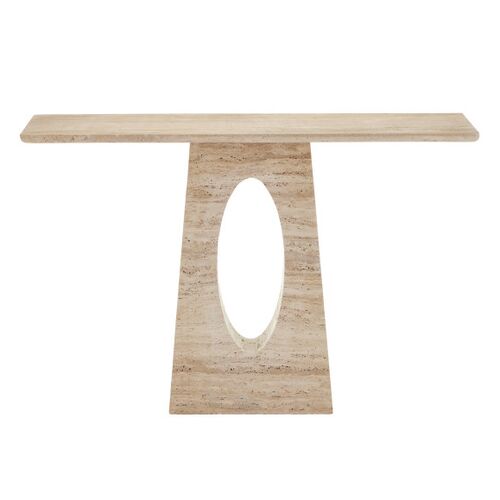 Demi Travertine Console Table, Natural 5 Demi Travertine Console Table, Natural