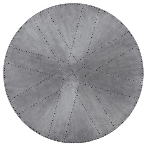 Boheme Ascension Zinc Top 60" Round Dining Table, Grey/Light brown 2 Boheme Ascension Zinc Top 60" Round Dining Table, Grey/Light brown