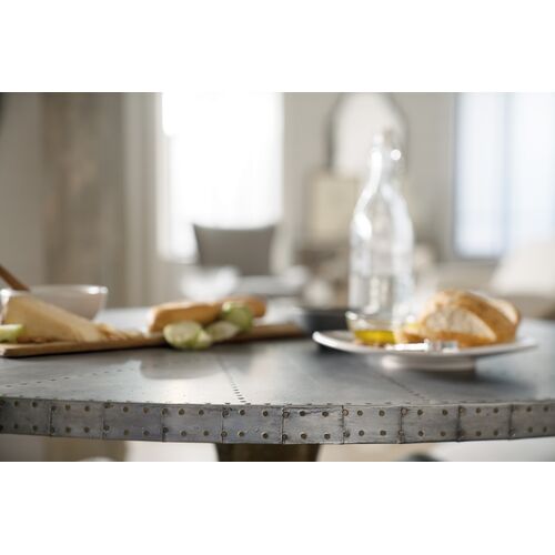Boheme Ascension Zinc Top 60" Round Dining Table, Grey/Light brown 3 Boheme Ascension Zinc Top 60" Round Dining Table, Grey/Light brown