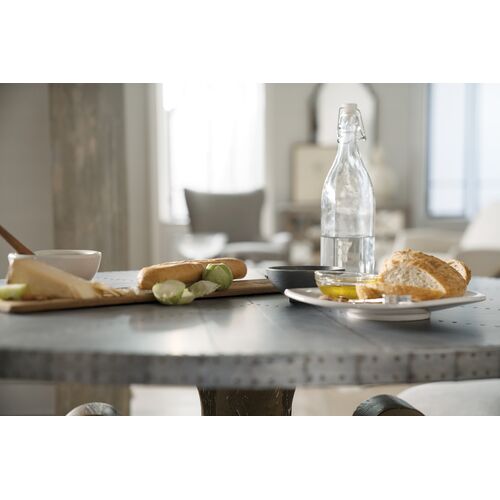 Boheme Ascension Zinc Top 60" Round Dining Table, Grey/Light brown 4 Boheme Ascension Zinc Top 60" Round Dining Table, Grey/Light brown