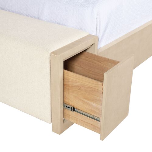 Westwood Upholstered 2-Drawer Storage Bed, Limestone 4 Westwood Upholstered 2-Drawer Storage Bed, Limestone