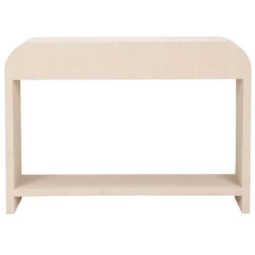 Hythe Rounded Shagreen Console Table, White 5 Hythe Rounded Shagreen Console Table, White