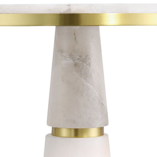 Eleanora Alabaster Drinks Table, White/Natural Brass 3 Eleanora Alabaster Drinks Table, White/Natural Brass