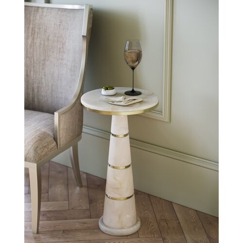 Eleanora Alabaster Drinks Table, White/Natural Brass 6 Eleanora Alabaster Drinks Table, White/Natural Brass
