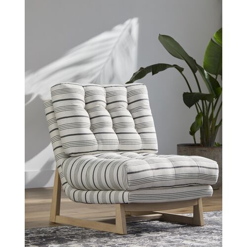 Larcy Stripe Accent Chair, Off-White/Charcoal 2 Larcy Stripe Accent Chair, Off-White/Charcoal