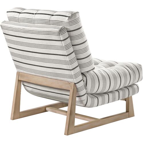 Larcy Stripe Accent Chair, Off-White/Charcoal 3 Larcy Stripe Accent Chair, Off-White/Charcoal