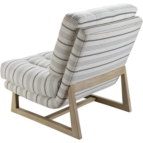 Larcy Stripe Accent Chair, Off-White/Charcoal 5 Larcy Stripe Accent Chair, Off-White/Charcoal