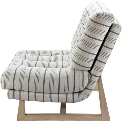 Larcy Stripe Accent Chair, Off-White/Charcoal 7 Larcy Stripe Accent Chair, Off-White/Charcoal