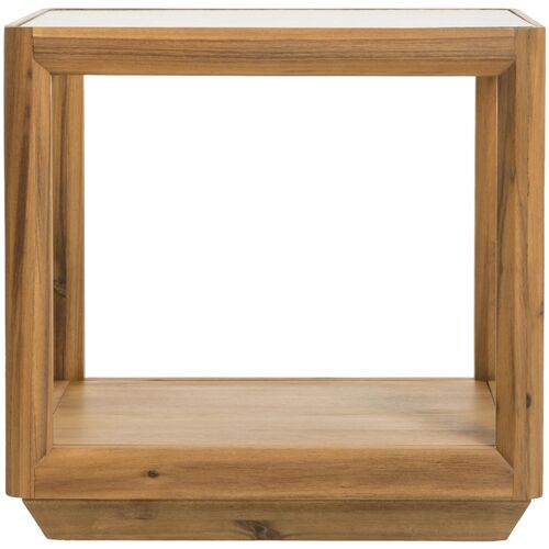Xylara 22" Square Acacia/Glass End Table, Natural 2 Xylara 22" Square Acacia/Glass End Table, Natural
