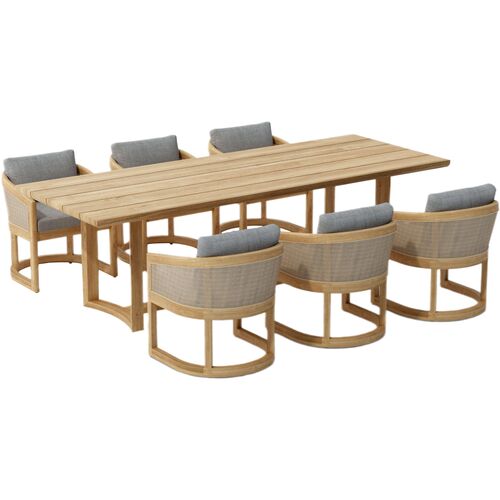 7-Piece Avanta Outdoor Teak Dining Set, Sunbrella