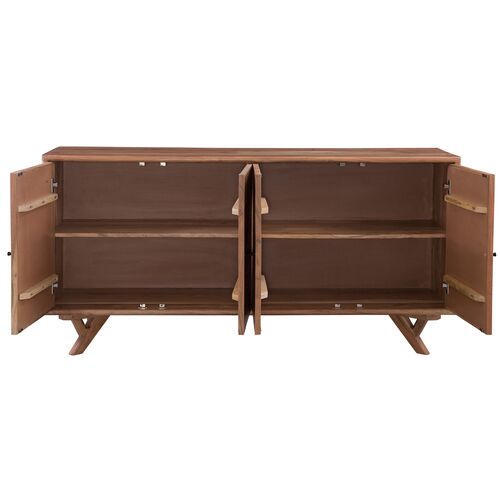 Kristen 4-Door Patchwork Server, Natural 4 Kristen 4-Door Patchwork Server, Natural