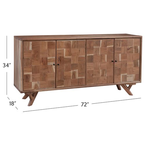 Kristen 4-Door Patchwork Server, Natural 8 Kristen 4-Door Patchwork Server, Natural