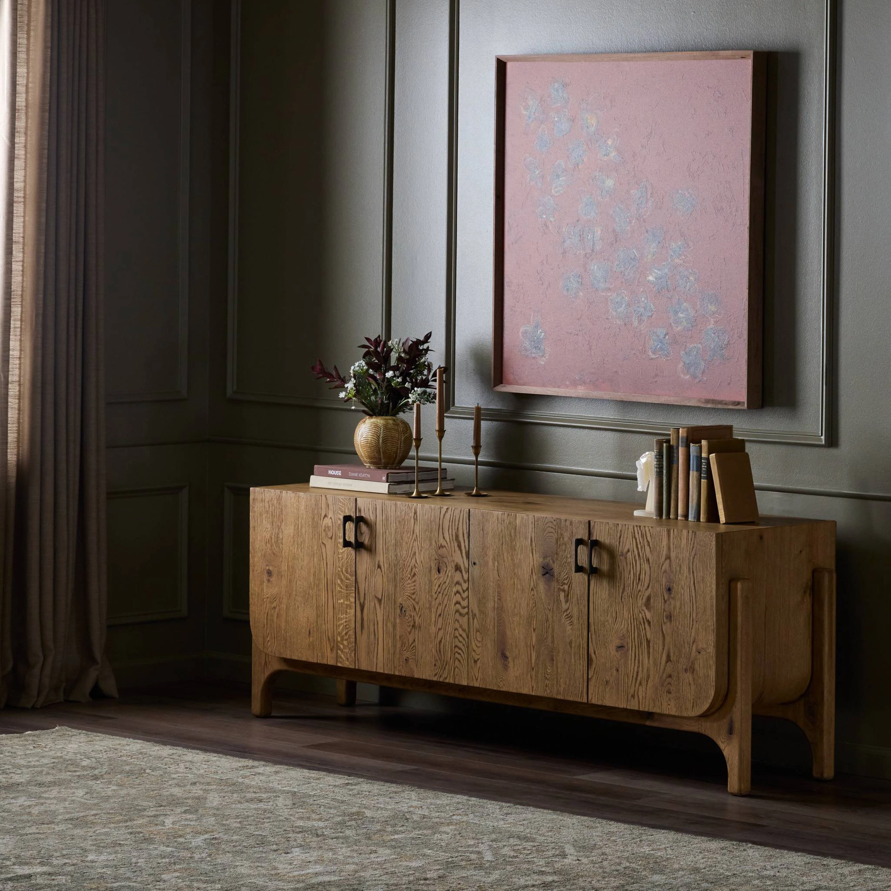 Serenwyn 4-Door Media Console, Worn Oak 2 Serenwyn 4-Door Media Console, Worn Oak