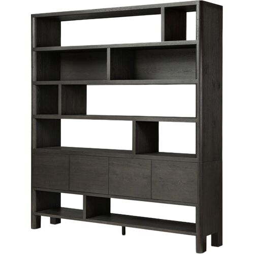 Killian Wide Bookcase, Smoked Black Oak 1 Killian Wide Bookcase, Smoked Black Oak