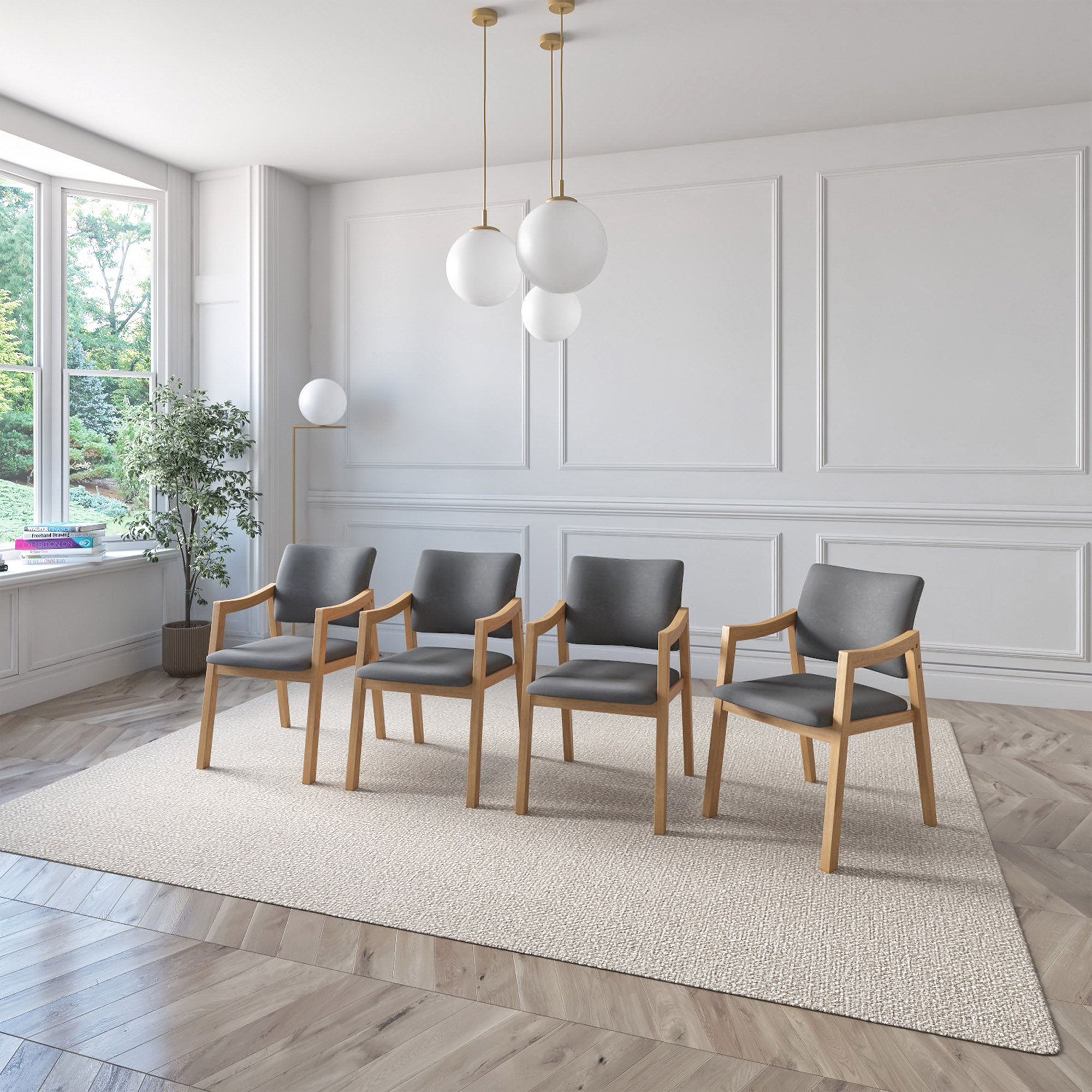Mercer 7-Pc Rectangular Extension Oak Dining Set 6 Mercer 7-Pc Rectangular Extension Oak Dining Set