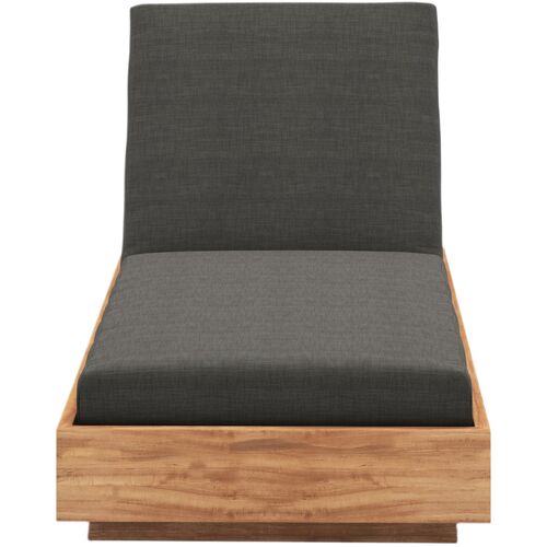 Laney Outdoor Teak Chaise, Charcoal 2 Laney Outdoor Teak Chaise, Charcoal