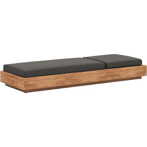 Laney Outdoor Teak Chaise, Charcoal 5 Laney Outdoor Teak Chaise, Charcoal
