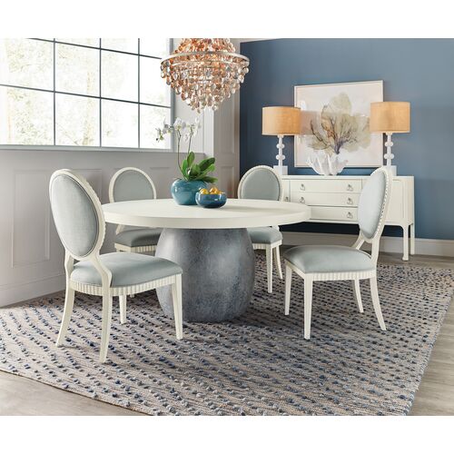 Serenity Martinique Upholstered Side Chair, Shell/Cloud Linen 6 Serenity Martinique Upholstered Side Chair, Shell/Cloud Linen