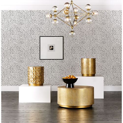 Melange Audra Round Accent Table, Gold 3 Melange Audra Round Accent Table, Gold
