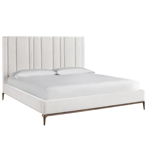 Calliope Channeled Bed, Berber Snow Boucle