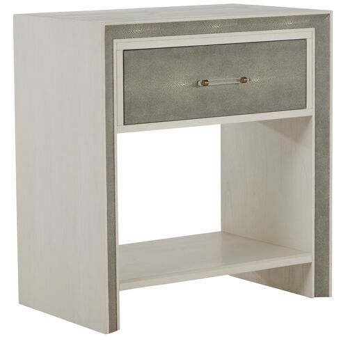 Alford Faux Shagreen Nightstand, White Cerused Oak 1 Alford Faux Shagreen Nightstand, White Cerused Oak