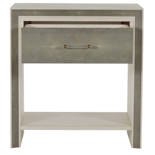 Alford Faux Shagreen Nightstand, White Cerused Oak 6 Alford Faux Shagreen Nightstand, White Cerused Oak