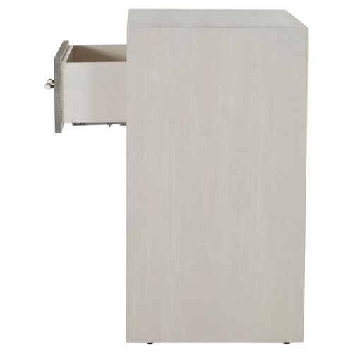 Alford Faux Shagreen Nightstand, White Cerused Oak 7 Alford Faux Shagreen Nightstand, White Cerused Oak