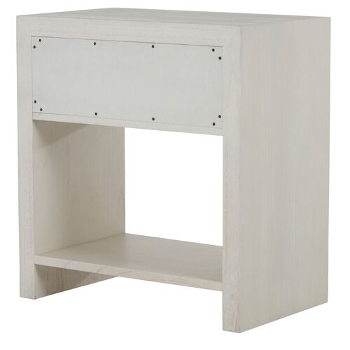 Alford Faux Shagreen Nightstand, White Cerused Oak 8 Alford Faux Shagreen Nightstand, White Cerused Oak