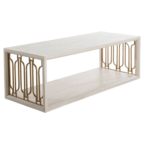 Ainsworth Coffee Table, White/Stained Gold