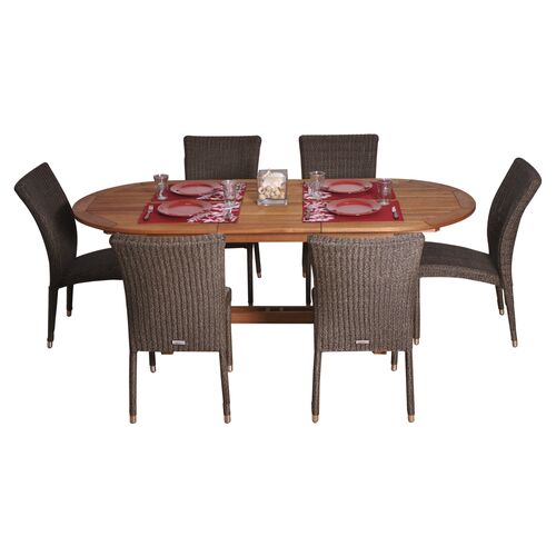 Lemans Eucalyptus 7Pc Outdoor Dining Set
