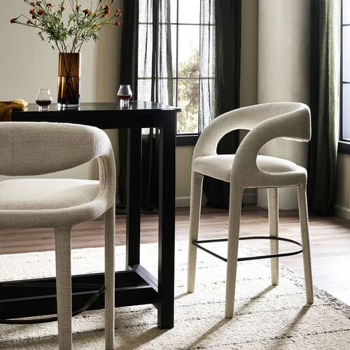 Nina Linen Bar Stool, Omari Natural 2 Nina Linen Bar Stool, Omari Natural