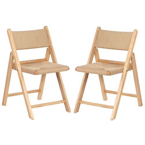 S/2 Giada Folding Dining Chairs, Natural 1 S/2 Giada Folding Dining Chairs, Natural