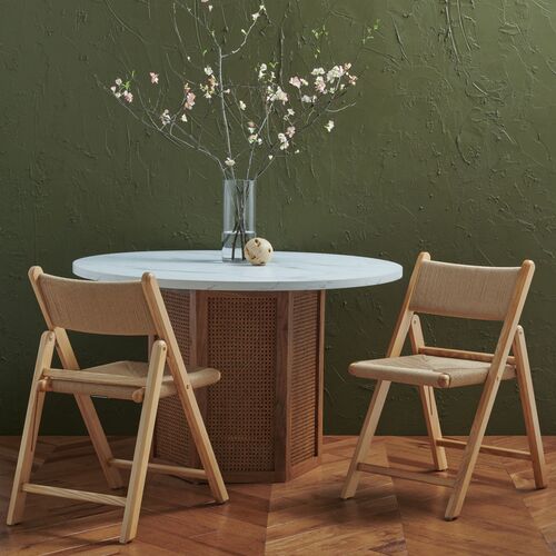 S/2 Giada Folding Dining Chairs, Natural 2 S/2 Giada Folding Dining Chairs, Natural