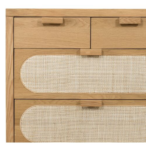 Willa 8-Drawer Cane Dresser, Honey Oak 5 Willa 8-Drawer Cane Dresser, Honey Oak