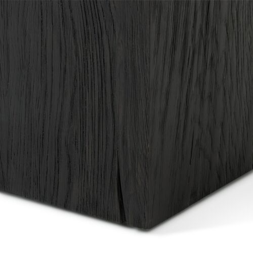 Elle Oak End Table, Ebony/Brushed Gunmetal 2 Elle Oak End Table, Ebony/Brushed Gunmetal
