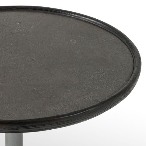 Elle Oak End Table, Ebony/Brushed Gunmetal 3 Elle Oak End Table, Ebony/Brushed Gunmetal