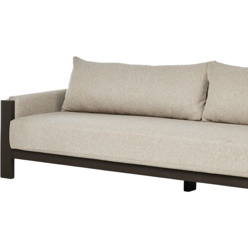 Tongass Outdoor Aluminum Sofa, Concha Fog 10 Tongass Outdoor Aluminum Sofa, Concha Fog