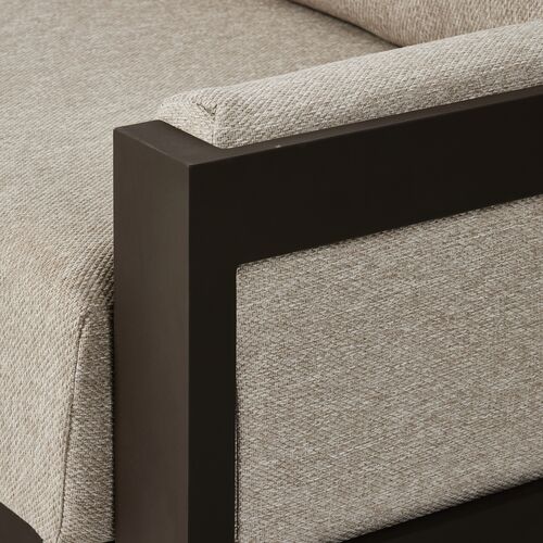 Tongass Outdoor Aluminum Sofa, Concha Fog 2 Tongass Outdoor Aluminum Sofa, Concha Fog