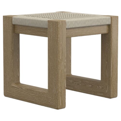 Liyla Outdoor Teak/Resin Wicker End Table, Brown 1 Liyla Outdoor Teak/Resin Wicker End Table, Brown