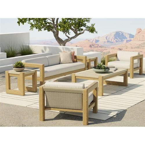 Liyla Outdoor Teak/Resin Wicker End Table, Brown 3 Liyla Outdoor Teak/Resin Wicker End Table, Brown