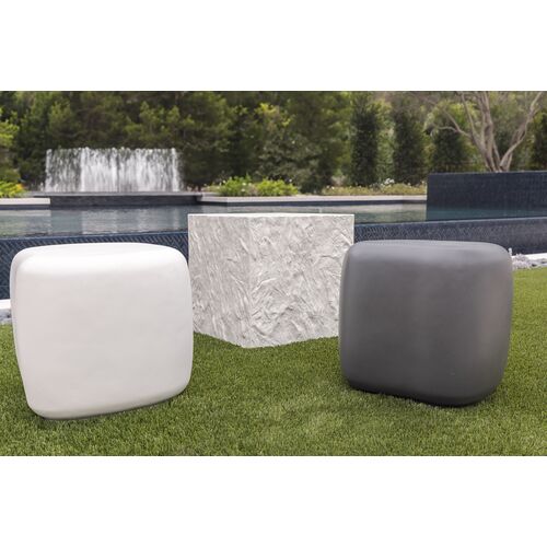 Caedric Indoor/Outdoor End Table, Stone 5 Caedric Indoor/Outdoor End Table, Stone