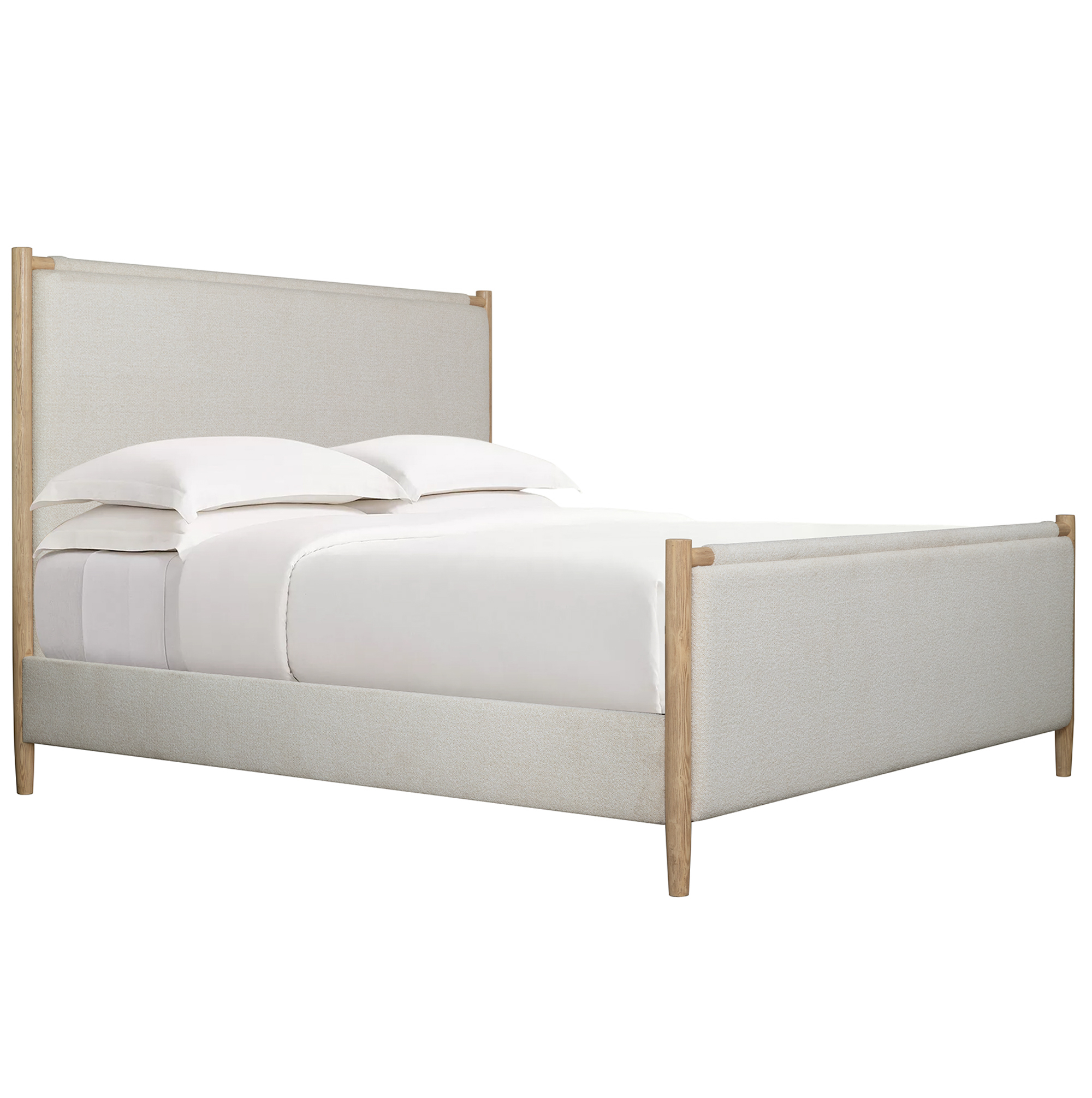 SÂ¨Â¨te Upholstered Wool Bed, Pebble