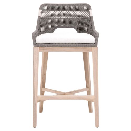 Arras Outdoor Barstool, Dove/White 1 Arras Outdoor Barstool, Dove/White