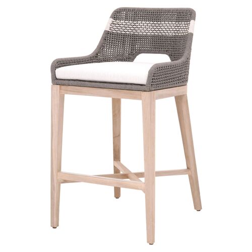 Arras Outdoor Barstool, Dove/White 2 Arras Outdoor Barstool, Dove/White