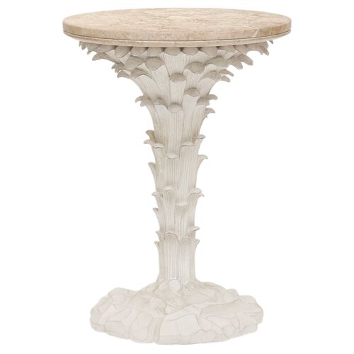 Palm Marble Drinks Table, Antique White 2 Palm Marble Drinks Table, Antique White
