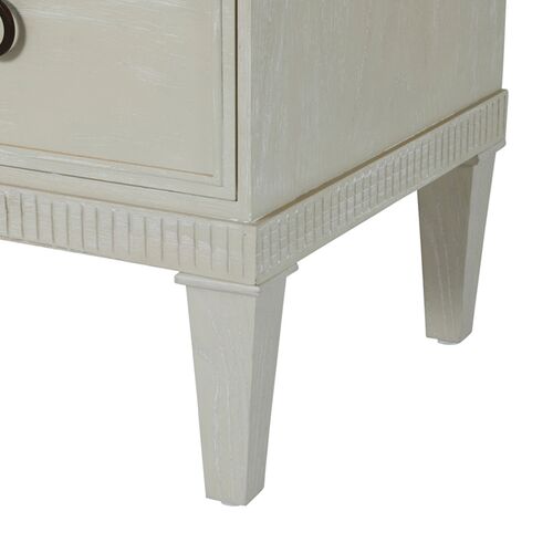 Archie Cerused Tall 4-Drawer Dresser, White/Agros White Stone 4 Archie Cerused Tall 4-Drawer Dresser, White/Agros White Stone