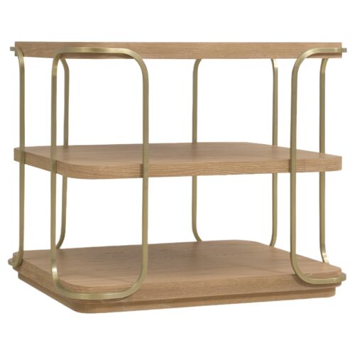 Banyon Bay End Table, Desert Oak/Gold 1 Banyon Bay End Table, Desert Oak/Gold