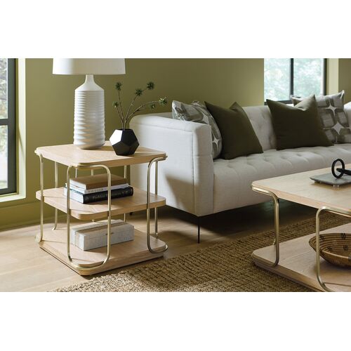 Banyon Bay End Table, Desert Oak/Gold 2 Banyon Bay End Table, Desert Oak/Gold