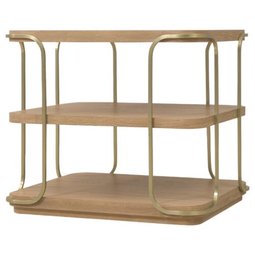 Banyon Bay End Table, Desert Oak/Gold 4 Banyon Bay End Table, Desert Oak/Gold
