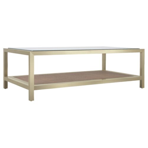 Melange Raising Cane Steel Cocktail Table, Silver 1 Melange Raising Cane Steel Cocktail Table, Silver